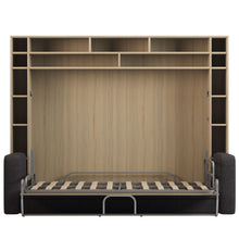 Load image into Gallery viewer, wood Murphy bed with sofa