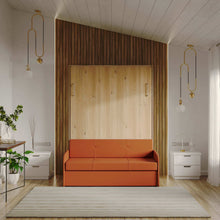 Load image into Gallery viewer, Milano Orange - Light Oak Murphy Bed with Sofa