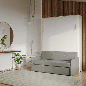 Milano Grey - White Murphy Bed with Sofa