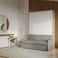 Load image into Gallery viewer, Milano Grey - White Murphy Bed with Sofa