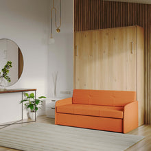 Load image into Gallery viewer, Milano Orange - Light Oak Murphy Bed with Sofa