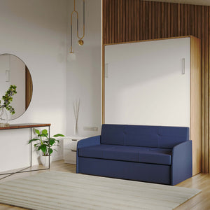 Ella Dark Blue - White Murphy Bed with Sofa (2022 Collection)