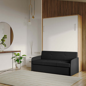 Milano Dark Charcoal - White Murphy Bed with Sofa (2022 Collection)