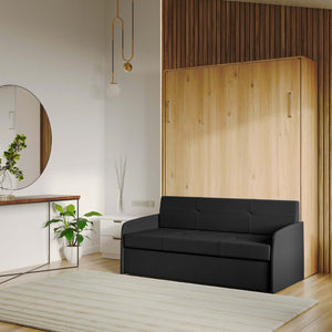 Milano Dark Charcoal - Light Oak Murphy Bed with Sofa (2022 Collection)