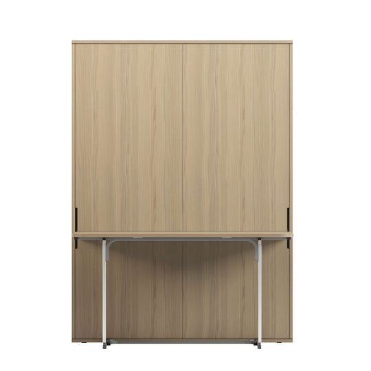 multifunctional murphy bed in wood color