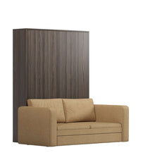Load image into Gallery viewer, murphy bed with beige sofa