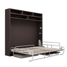 Load image into Gallery viewer, brown murphy bed queen size