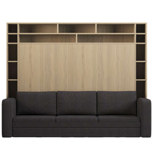 Load image into Gallery viewer, murphy bed with sofa light oak