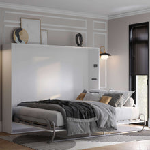 Load image into Gallery viewer, Element - White Horizontal Murphy Bed with Shelves